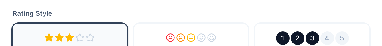 Rating Style with stars, emojis, and numbers side by side