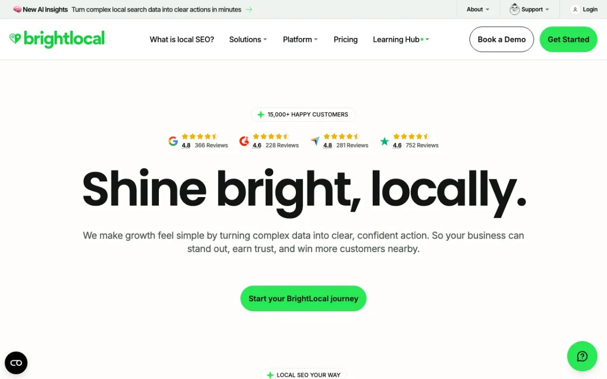 BrightLocal homepage