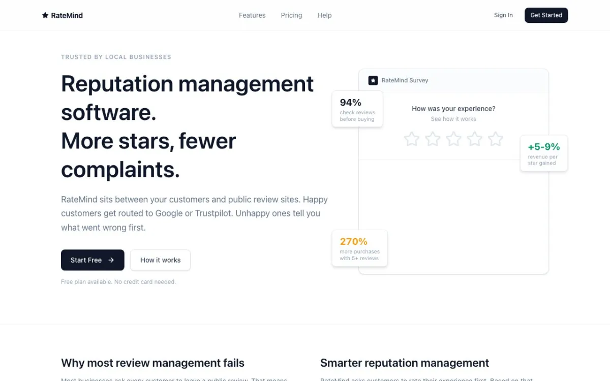 RateMind homepage