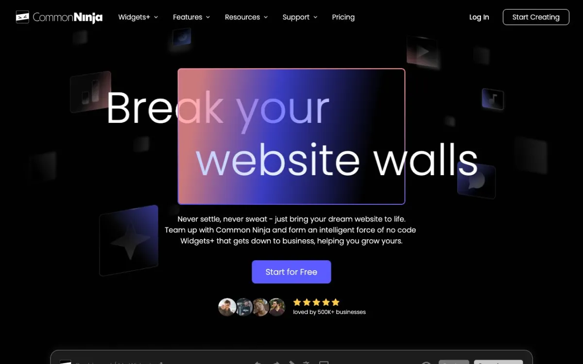 Common Ninja homepage