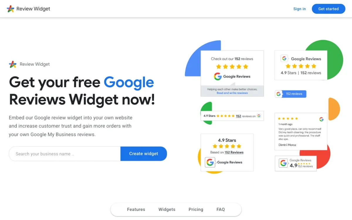 Review-Widget.net homepage